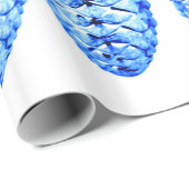 Cadeau Papier d'enveloppement de pinecones bleus (Coin rond)