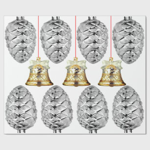 Cadeau Papier d'enveloppement de Pinecones et cloches en