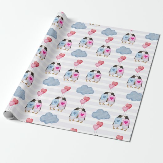 Cadeau Papier d'enveloppement de pingouins (Déroulé)