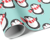Cadeau Papier d'enveloppement de pingouins (Coin rond)