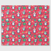 Cadeau Papier d'enveloppement de pingouins (Plat)