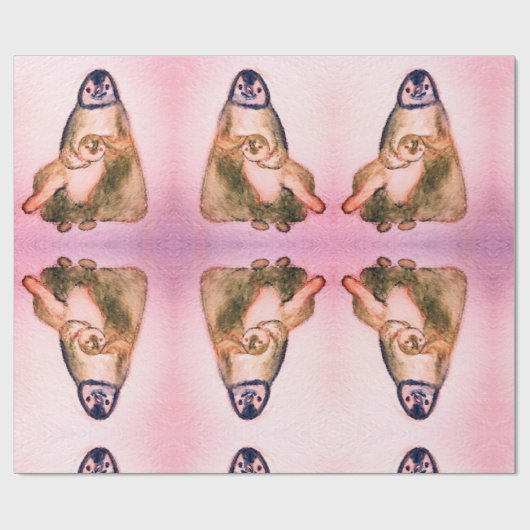 Cadeau Papier d'enveloppement de pingouins (Plat)