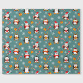 Cadeau Papier d'enveloppement de pingouins (Plat)