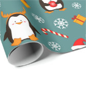 Cadeau Papier d'enveloppement de pingouins (Coin rond)