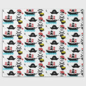 Cadeau Papier d'enveloppement de pirate nautique (Plat)
