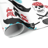 Cadeau Papier d'enveloppement de pirate nautique (Coin rond)