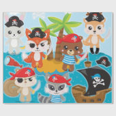 Cadeau Papier d'enveloppement de pirates pour l'équipage  (Plat)