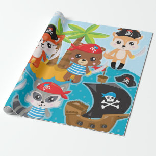 Cadeau Papier d'enveloppement de pirates pour l'équipage 