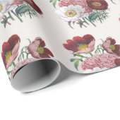 Cadeau Papier d'enveloppement de pivoines (Coin rond)