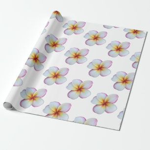Cadeau Papier d'enveloppement de Plumeria rose chaud