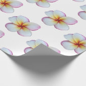 Cadeau Papier d'enveloppement de Plumeria rose chaud (Coin)