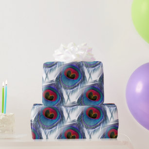 Cadeau Papier d'enveloppement de plumes de paon