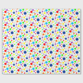 Cadeau Papier d'enveloppement de points arc-en-ciel blanc (Plat)