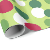 Cadeau Papier d'enveloppement de points de Noël rétro (Coin rond)