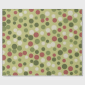 Cadeau Papier d'enveloppement de points de vacances verts (Plat)