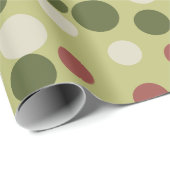 Cadeau Papier d'enveloppement de points de vacances verts (Coin rond)