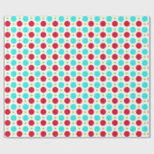 Cadeau Papier d'enveloppement de points polka turquoise r (Plat)