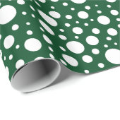 Cadeau Papier d'enveloppement de points verts (Coin rond)