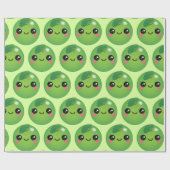 Cadeau Papier d'enveloppement de pois Kawaii (Plat)