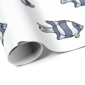Cadeau Papier d'enveloppement de poisson bleu tropical (Coin rond)