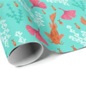 Cadeau Papier d'enveloppement de poisson Koi (Coin rond)