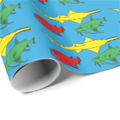 Cadeau Papier d'enveloppement de poisson monstre (Coin rond)