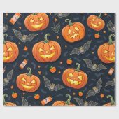 Cadeau Papier d'enveloppement de potiron d'Halloween (Plat)