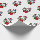 Cadeau Papier d'enveloppement de poulet à l'encre de soie (Coin)