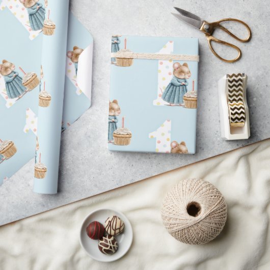 Cadeau Papier d'enveloppement de premier anniversaire de  (Artisanat)