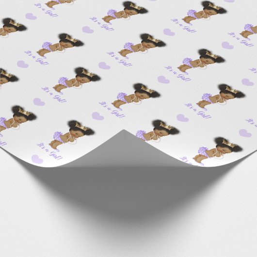 Cadeau Papier d'enveloppement de princesse afro-américain (Coin)