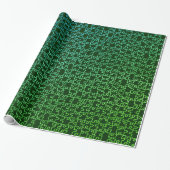 Cadeau Papier d'enveloppement de puzzle vert foncé (Déroulé)