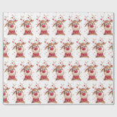 Cadeau Papier d'enveloppement de rennes de Noël (Plat)