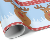 Cadeau Papier d'enveloppement de rennes de Noël (Coin rond)