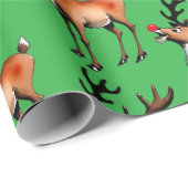 Cadeau Papier d'enveloppement de rennes de Noël (Coin rond)