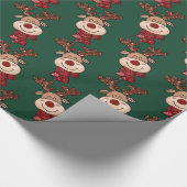 Cadeau Papier d'enveloppement de rennes de Noël mignon (Coin)