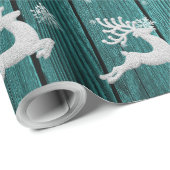 Cadeau Papier d'enveloppement de rennes de Noël rustique (Coin rond)