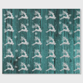 Cadeau Papier d'enveloppement de rennes de Noël rustique (Plat)