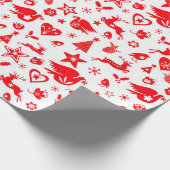 Cadeau Papier d'enveloppement de rennes rouges de Noël (Coin)