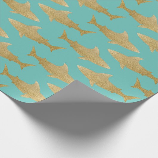 Cadeau Papier d'enveloppement de requin d'or (Coin)