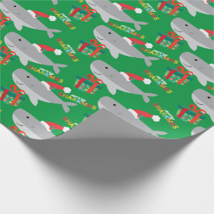 Cadeau Papier d'enveloppement de requins Père Noël