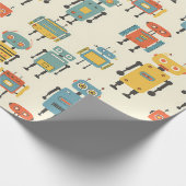 Cadeau Papier d'enveloppement de robots rétro (Coin)