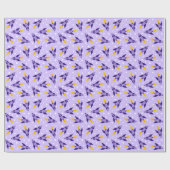 Cadeau Papier d'enveloppement de roquette violet rétro (Plat)