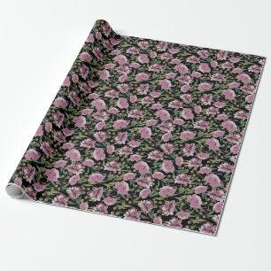 Cadeau Papier d'enveloppement de roses roses