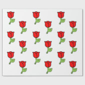 Cadeau Papier d'enveloppement de roses rouges (Plat)