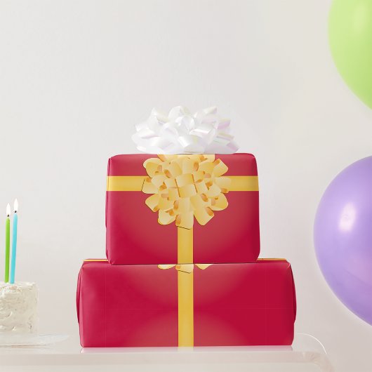 Cadeau Papier D'Enveloppement De Ruban Et De Bow