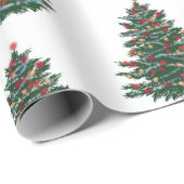 Cadeau Papier d'enveloppement de sapin de Noël (Coin rond)