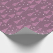 Cadeau Papier d'enveloppement de sapin de Noël rose et Ro (Coin)
