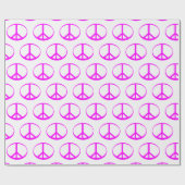 Cadeau Papier d'enveloppement de SIGNE PAIX rose chaud (Plat)