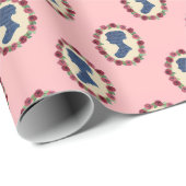 Cadeau Papier d'enveloppement de silhouette Jane Austen (Coin rond)