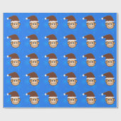 Cadeau Papier d'enveloppement de singe de Noël (Plat)